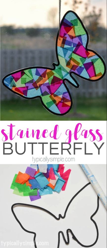 Crepe Paper Crafts Preschool, Tissue Paper Suncatcher Craft, Spring Suncatcher Craft, Butterfly Suncatcher Craft, Spring Craft Ideas For Kids, Spring Diy Kids, Crafts For 6th Graders, Spring Stained Glass Ideas, Spring Arts And Crafts For Kids