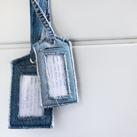 Travel in style with a set of upcycled denim luggage tags! ✈️👖 Perfect for adding a personal touch to your luggage and make them stand out in the sea of suitcases. Check out the blog for a step-by-step guide and free template to download! Click the bio link or comment GO. 💬 #creative #sewing #denim #upcycle #diy #handmade #travelhack #travel Denim Upcycle Diy, Sewing Denim, Denim Upcycle, Upcycle Diy, Creative Sewing, Upcycled Denim, Travel In Style, Holiday Projects, Suitcases