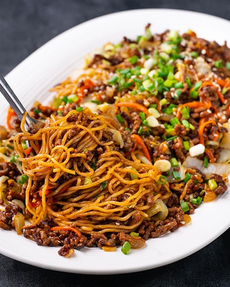 Ground Beef Recipes | Marion's Kitchen Hoisin Beef Noodles, Hoisin Beef, Wok Recipes, Marion's Kitchen, Beef Noodles, Sunday Dinners, Asian Foods, Beef And Noodles, Hoisin Sauce