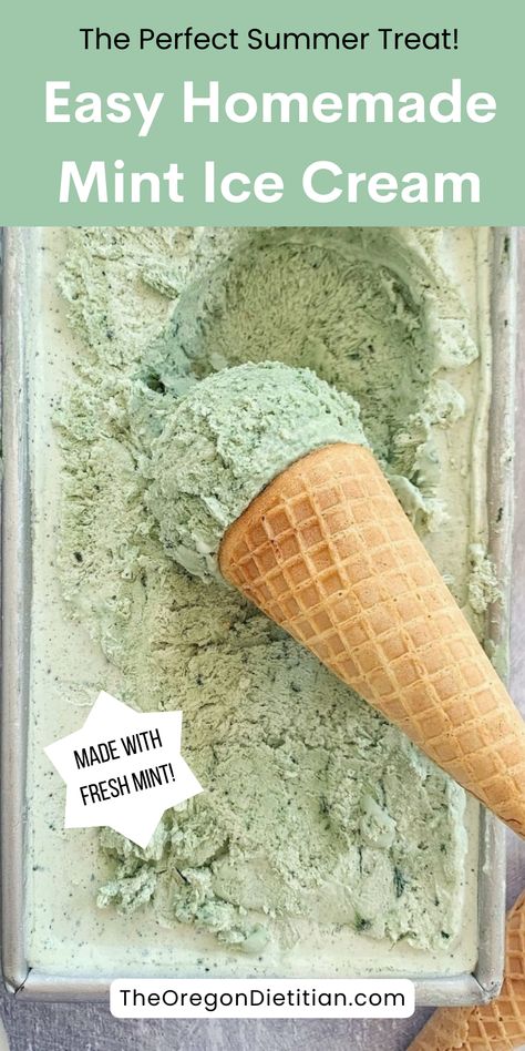 Coconut Cream Ice Cream Recipe, Homemade Mints, Fresh Mint Ice Cream, Designer Desserts, Meal Planing, Coconut Ice Cream Recipes, Healthy Summer Desserts, Making Homemade Ice Cream, Ice Cream Mixture