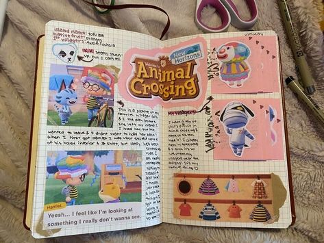 Animal Journal Ideas, Animal Crossing Journal Ideas, Animal Crossing Themes, Animal Crossing School, Animal Crossing Bullet Journal, Animal Crossing Journal, Acnh Journal, Animal Crossing Diy, Bullet Journel