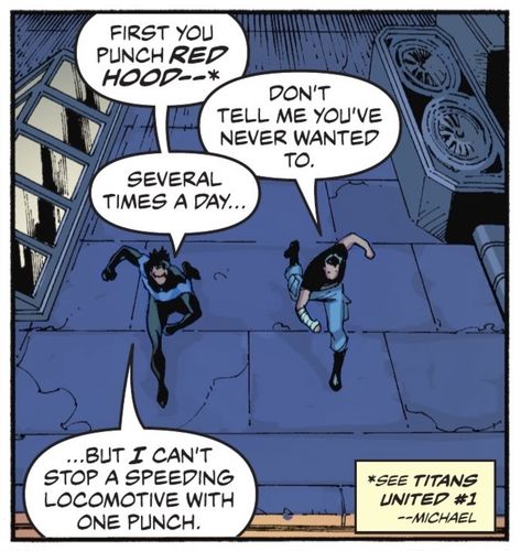 Nightwing And Haley The Dog, Nightwing And Superboy, Nightwing X Superboy, Conner Kent Comic, Batman Panels, Titans United, Conner Kent, Robin Comics, Batfamily Funny