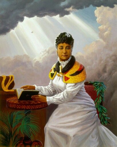 Bernice Pauahi Bishop (December 19, 1831–October 16, 1884), born Bernice Pauahi Pākī, painting by Herb Kawainui Kāne. Herb Kane, Queen Of Hawaii, The Eldest Daughter, Hawaiian History, Eldest Daughter, Hawaii Art, Founders Day, Hawaiian Art, Hawaiian Culture