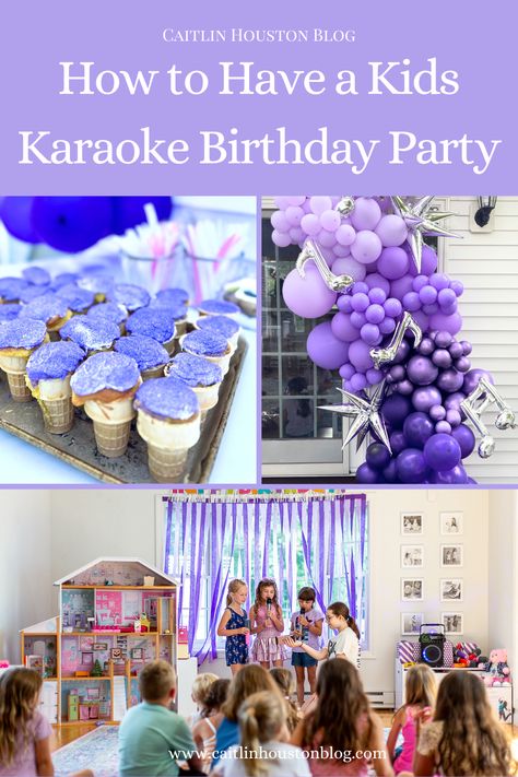 Barbie Karaoke Party, Karaoke Decorations Party Ideas, Karaoke Kids Birthday Party, Kids Karaoke Party Ideas, Girl Fourth Birthday Party Ideas, Karaoke Party Ideas At Home, Karaoke Birthday Party Ideas, Diy Karaoke Party, Karaoke Party Ideas Decoration