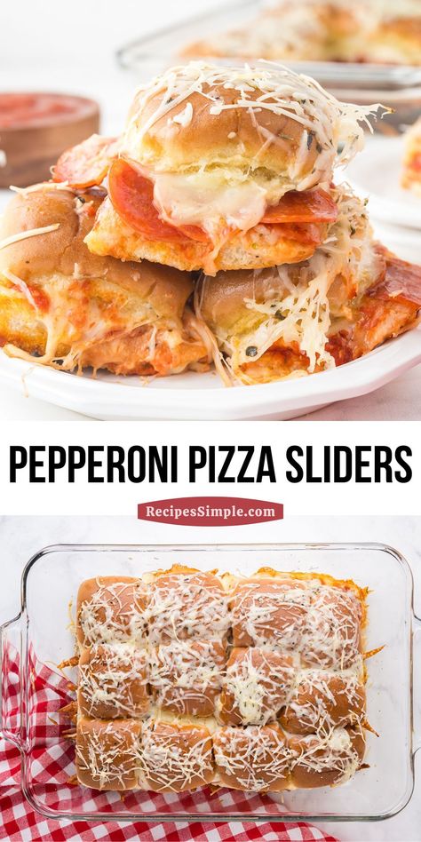 Pepperoni Pizza Sliders are cheesy, saucy, pepperoni-packed mini sandwiches that are easy to make and perfect for family dinner or game day. Pepperoni And Cheese Sandwich, Dinner Recipes With Pepperoni, Recipes Using Pepperoni, Recipes With Pepperoni, Pepperoni Sliders, Pepperoni Sandwich, Pepperoni Pizza Sliders, Pizza Grilled Cheese Sandwich, Pizza Sliders