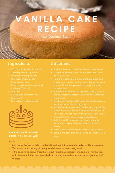 Mheanne's kitchen Eggless Vanilla Sponge Cake, Easy Vanilla Cake Recipe, Cake Recipes Easy Homemade, Vanilla Sponge Cake, Eggless Recipes, Eggless Baking, Sponge Cake Recipes, Vanilla Cake Recipe, Vanilla Sponge