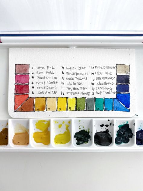 Watercolor Pallet, Art Tutorials Watercolor, Watercolor Lessons, Artist Palette, Watercolor Painting Techniques, Color Techniques, Watercolor Palette, Perfect Palette, Watercolor Inspiration