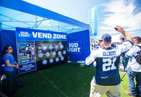 Beer Activation, Nfl Experience, Brand Activation Ideas, Bud Light Can, Experiential Marketing Events, Outdoor Marketing, Activation Ideas, Event Booth, Sports Event