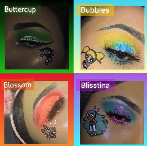 #thepowerpuffgirls #buttercup #bubbles #blossom #blisstina #makeuplooks #cute Buttercup Powerpuff Makeup Look, Powerpuff Girls Makeup Buttercup, Bubbles Powerpuff Makeup Look, Buttercup Inspired Makeup, Buttercup Makeup Powerpuff, Power Puff Girls Makeup, Powder Puff Girls Costume, Buttercup Makeup, Powerpuff Costume