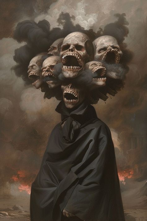 Medieval Figure with Face of Teeth and Mouths Dark Surrealism, Inspirational Digital Art, Cd Cover Design, Painting Styles, Photography Movies, Dragon Artwork Fantasy, Photography Games, Dragon Artwork, Storm Clouds