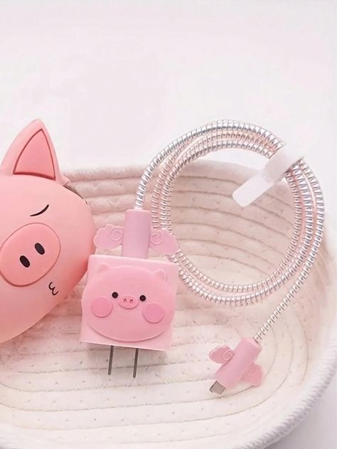 5pcs Cute Pink Pig Shaped Cable Protector For Iphone 15 Promax, 14 Quick Charge 20w Charger Head, Data Cable ProtectorI discovered amazing products on SHEIN.com, come check them out! Cable Protector, Data Cable, Amazing Products, Cute Pink, Iphone 15, Cable, Iphone, Vehicles, Pink