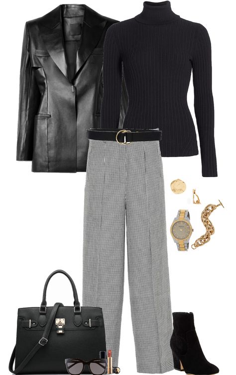 From my Stylebook Looks Dressy Pants Outfits Winter, Fall Work Outfits With Boots, Black Pants Work Outfits Women, Mode Over 50, Moda Over 50, Women's Winter Outfits, Stylish Outfits For Women Over 50, Fashion Capsule Wardrobe, Classic Style Outfits