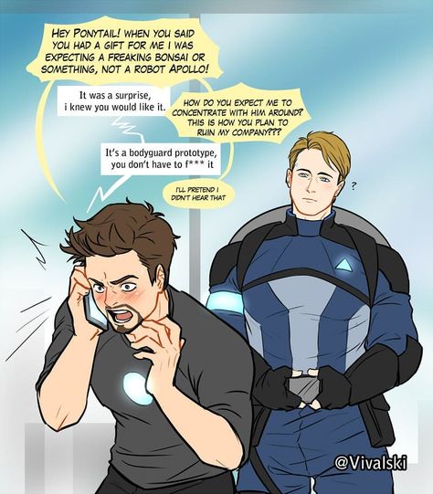 Stevetony dbh AU ~ (?) • 🚫 Don't repost without credit • • Tags #stevetony #stony #DetroitBecomeHuman #dbh #marvel #avengers #tonystark #ironman #steverogers #captainamerica #ironcap #fanart #art #artistsofinstagram Stony Avengers, Stony Superfamily, Detroit: Become Human, Superfamily Avengers, Avengers Pictures, Steve And Tony, Marvel Cartoons, Man In A Suit, Desenhos Gravity Falls