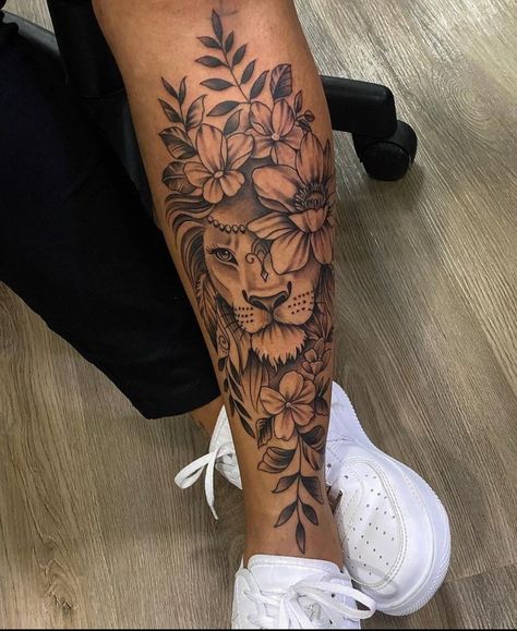 Calf Tattoos For Women, Arm Tattoos Black, Arm Sleeve Tattoos For Women, Shin Tattoo, Full Leg Tattoos, Hip Tattoos Women, Spine Tattoos For Women, Forearm Tattoo Women, Tattoos For Black Skin