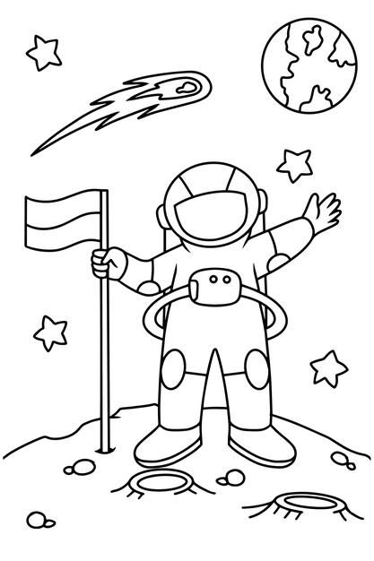 Space Coloring Sheet, Planet Coloring Pages, Astronaut Drawing, Space Crafts For Kids, Space Coloring Pages, Free Kids Coloring Pages, Cute Astronaut, Space Drawings, Love Coloring Pages