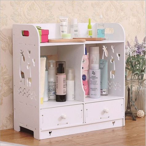 (paid link) Best Make up Organizers to Store All Your Products In Bathroom Countertop Organizer, Bathroom Shelf Organization, Pvc Storage, Bathroom Vanity Storage, Desktop Drawers, Countertop Organization, Cosmetics Storage, Countertop Organizer, Deer Design