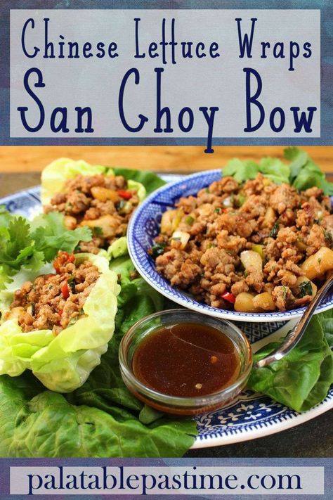 San Choy Bow, or Chinese lettuce wraps, translate to bao (treasure), wrapped in saung choi, (lettuce), in this crispy fresh meaty appetizer. San Choi Bao, Chinese Lettuce Wraps, Meaty Appetizers, San Choy Bow, Chinese Lettuce, Spicy Sriracha Chicken, San Choi, Warm Soup Recipes, Meat Meals