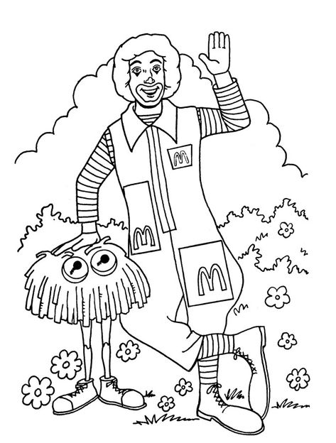 Ronald McDonald Coloring Pages | Coloring Books at Retro Reprints - The world's largest coloring book archive! Mcdonald’s Coloring Pages, Mcdonalds Coloring Pages, Grimace Shake, Food Characters, Amazon Coloring Books, Mcdonalds Gift Card, Superhero Coloring, Pumpkin Printable, House Colouring Pages