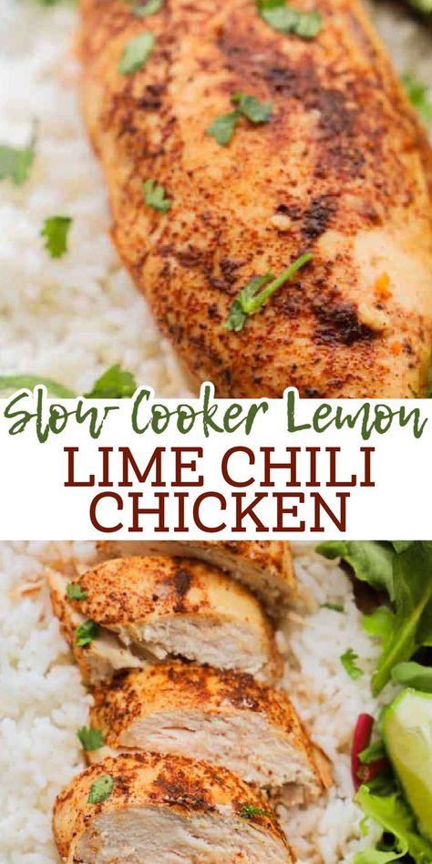 Lemon Lime Chicken, Chile Lime Chicken, Slow Cooker Chicken Healthy, Chicken Breast Crockpot Recipes, Slow Cooker Chili Recipe, Crockpot Chicken Breast, Chili Chicken, Chicken Chili Recipe, Easy One Pot Meals