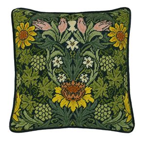 Cross stitch kit William Morris - Sunflowers - Bothy Threads > Bothy Threads > Cross stitch kits > The Stitch Company Tamara Wilson, Sunflower Cross Stitch, Wool Skein, Bothy Threads, Needlepoint Pillow Kits, Cross Stitch Cushion, Needlepoint Pillow, Tapestry Cushion, Cross Stitch Pillow