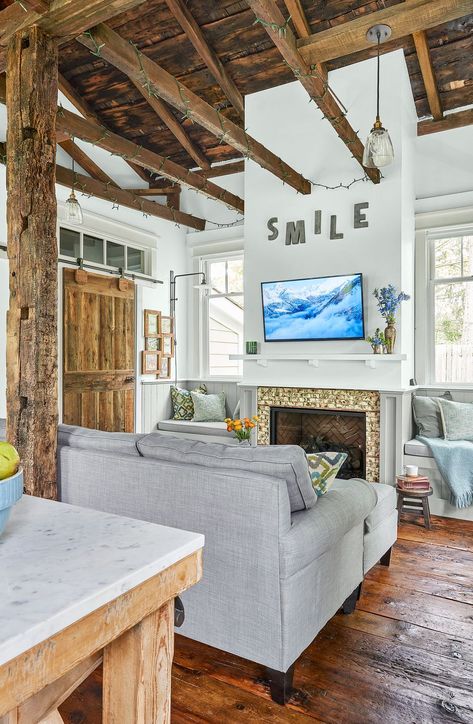 Most Beautiful Rooms of the Year - This Old House Cottage Homes Interior Living Rooms, Cozy Modern Cottage, White Interior Decor, Cottage Style Homes Interior, Cottage Homes Interior, Modern Cottage Living Room, Modern Cottage Decor, One Room Schoolhouse, Cottage Style Bedrooms