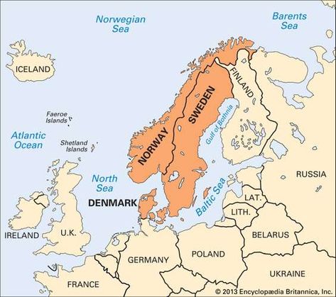 Scandinavia | Countries, Map,  Facts | Britannica Scandinavian Map, Germany Poland, Germany Map, Shetland Islands, Scandinavian Countries, Family Heritage, Country Maps, Faroe Islands, North Sea