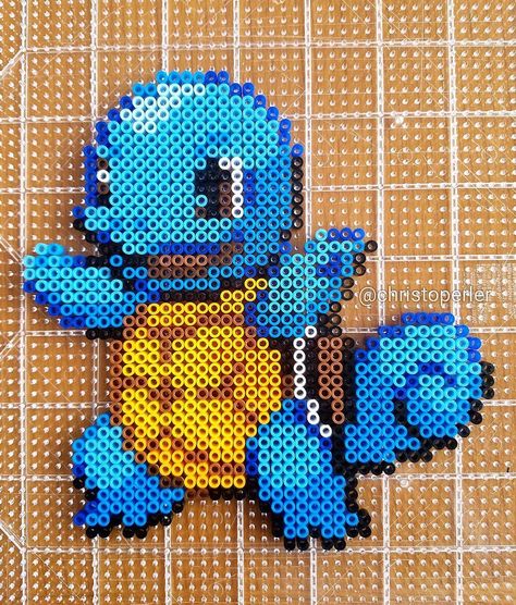 Squirtle Pokemon perler fuse beads by christoperler Perler Bead Pokemon Patterns, Hama Beads Pokemon, Pokemon Bead, Pokemon Perler Beads, Perler Creations, Hama Beads Minecraft, Fuse Bead Patterns, 8bit Art, Perler Bead Templates