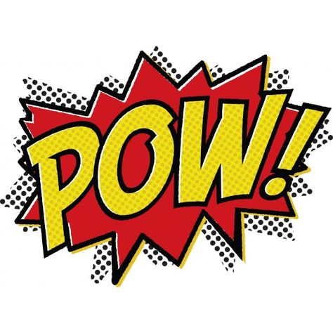 Pow comic book style, POW POW POW POW T-Shirt Design By Jonathan ... - ClipArt Best - ClipArt Best Superhero Printables, Loose Crop Top, Book Logo, Action Words, Superhero Birthday Party, Comic Book Style, Loose Fit Shirts, Desenho Tattoo, Superhero Birthday