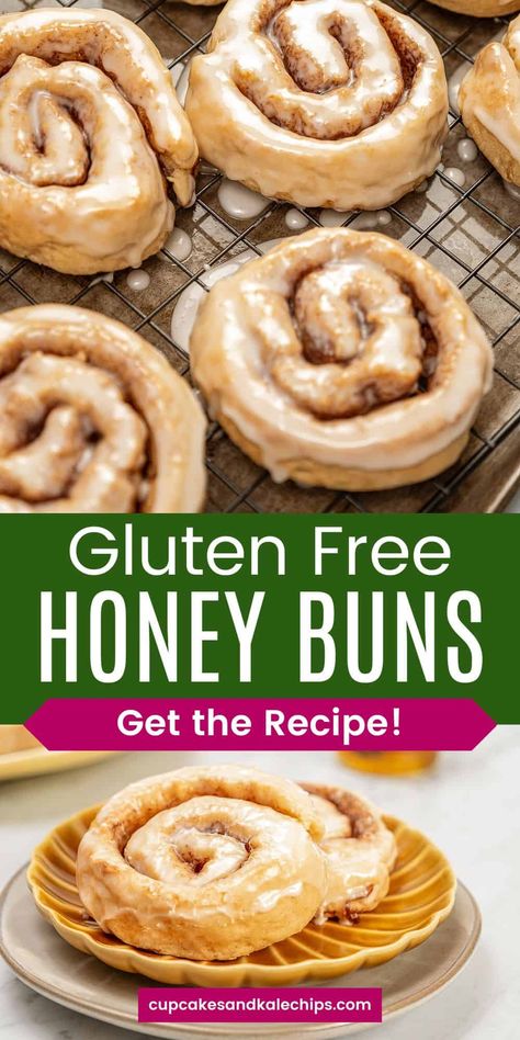 Homemade Breakfast Recipes, Gluten Free Dough, Honey Cinnamon, Honey Bun, Vanilla Glaze, Gluten Free Sweet, The Best Breakfast, Honey Buns, Homemade Breakfast