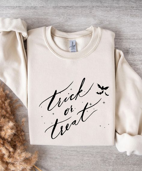 Halloween sweatshirt trick or treat, Happy halloween sweatshirt, creepy sweatshirt, mom halloween sweatshirt, Halloween Mama Sweatshirt Halloween Sweatshirt, Fall Design, Cute Halloween, Trick Or Treat, Halloween, Sweatshirts, Clothes