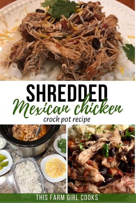 Slow Cooker Mexican Shredded Chicken is an easy and healthy crockpot recipe! Use the chicken for tacos, enchiladas or serve over rice for a chicken burrito bowl. It's a meal the whole family will enjoy! #slowcooker #crockpot #healthyrecipe #glutenfree #texmexfood Shredded Chicken Crock Pot, Low Carb Shredded Chicken, Shredded Mexican Chicken, Chicken Crock Pot Recipes, Low Carb Taco Seasoning, Shredded Chicken Recipe, Shredded Chicken Crockpot, Low Carb Chicken Casserole, Mexican Shredded Chicken