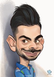 RETHISH ART: Virat Kohli caricature Monochrome Painting, Eyeball Art, Personalized Caricature, Caricature Sketch, Drawing Cartoon Faces, Caricature From Photo, Art Production, Funny Caricatures, Caricature Artist