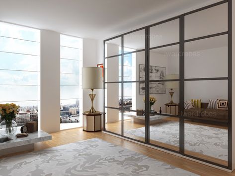 Fitted Wardrobes or Freestanding Ones? Built In Wardrobe Doors, Mirror Sliding Door, Mirrored Wardrobe Doors, Sliding Door Wardrobe Designs, Sliding Wardrobes, Fitted Wardrobe, Armoire Dressing, Guitar Room, Wardrobe Door Designs