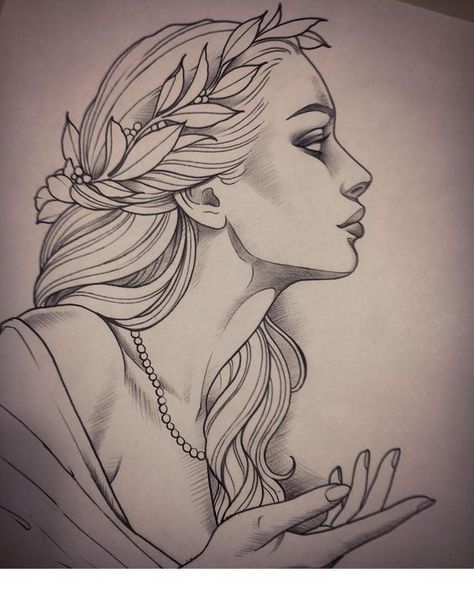 Aphrodite Tattoos, Drawing Landscapes, Creative Drawing Ideas, Aphrodite Tattoo, Simple Sketches, Drawing Prompts, Creative Drawing, Aphrodite, Drawing Ideas