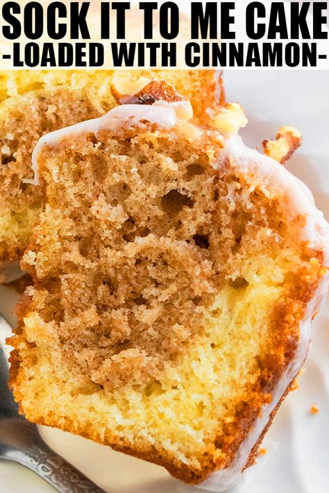 Yellow Cake Mix Cinnamon Bundt Cake, Sock It To Me Cake Recipe From Scratch, Desserts With Yellow Cake Mix Easy, Homemade Cake Recipes From Scratch, Sock It To Me Cake Recipe, Sock It To Me Cake, Cake Glaze, Yellow Cake Mix Recipes, Classic Old Fashioned