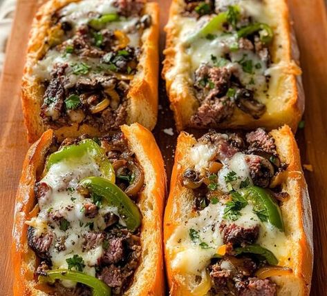 Philly Cheesesteak Cheesy Bread: A Pennsylvania Classic with a Cheesy Twist - NewsBreak Savory Loaf, Steak And Cheese, Pink Lemonade Recipes, Best Beef Jerky, London Broil Recipes, Philly Cheese Steak Recipe, Baked Scallops, Cheesesteak Recipe, Stromboli Recipe