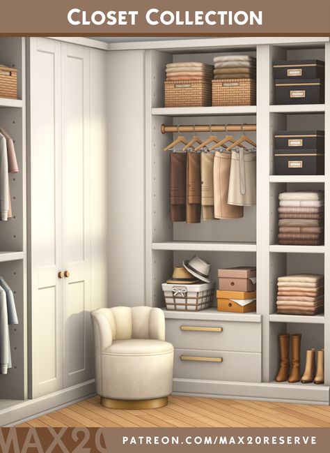 The First Look: Closet Collection | Sims 4 CC Pack | | Patreon Sims 4 Bedroom Cc, The Sims 4 Pack, Mod Furniture, Sims Packs, Sims 4 Bedroom, Sims 4 Clutter, The Sims 4 Packs, Closet Collection, Sims 4 Expansions