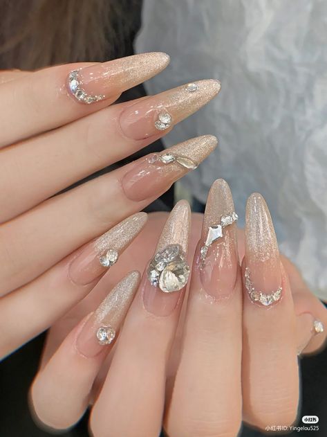 nails nails inspo nails inspiration manicure chinese nails 小红书 nails 小红书 nail designs nails design inspo press-ons gems nails cateye nails cat eye beige long nails Bubble Nails, Gel Toe Nails, Hippie Nails, Beauty Nails Design, Exotic Nails, Really Cute Nails, Coffin Nails Long, Acrylic Nails Coffin Short, Diamond Nails