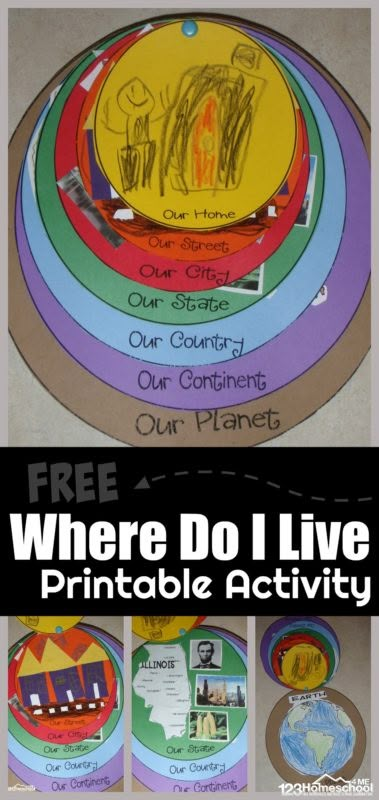 Preschool Social Studies Activities, Teaching Social Studies Elementary, Teaching Social Studies Middle School, Social Studies Printables, Social Studies Maps, Preschool Social Studies, Where Do I Live, 123 Homeschool 4 Me, Third Grade Social Studies