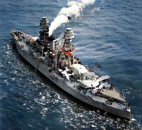 USS Arizona (BB-39) Pennsylvania-class battleship, moored, getting underway...in color, date unk. (google.image) 04.2022 World Of Warships Wallpaper, Navy Battleship, Brown Water Navy, Us Battleships, Scale Model Ships, Uss Arizona, Us Navy Ships, Naval Force, Military Insignia