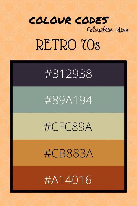 Retro Pallete, Pop Art Color Palette, 70s Colour Palette, Color Palette Retro, Retro Colour Palette, 70s Color Palette, Vintage Colour Palette, Retro Color Palette, Color Design Inspiration