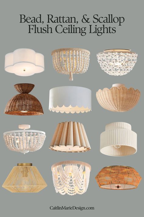 Bedroom Flush Ceiling Light, Floral Flush Mount Light, Scallop Ceiling Light, Scallop Flush Mount Light, Farmhouse Flush Mount Ceiling Lights, Small Room Lighting Ideas Ceilings, Neutral Flush Mount Light, Boho Chic Light Fixtures, Ceiling Light Bedroom Ideas