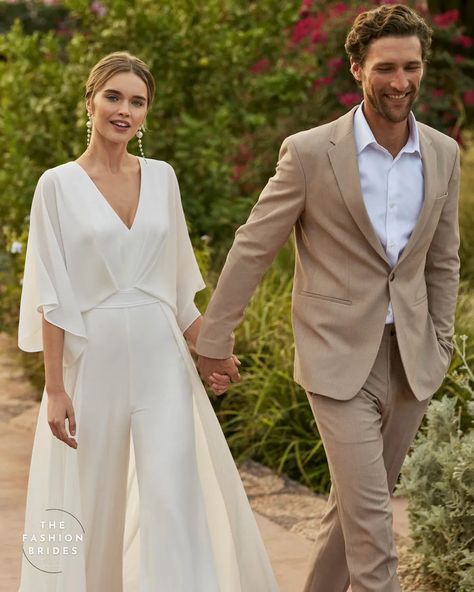 October 10, 2023 – The FashionBrides Bride Jumpsuit, Casual Wedding Dress, Civil Wedding, Drafting Patterns, Casual Wedding, Wedding Dresses Romantic, Fashion Blouse, Wedding Dress Inspiration, Dresses To Wear To A Wedding