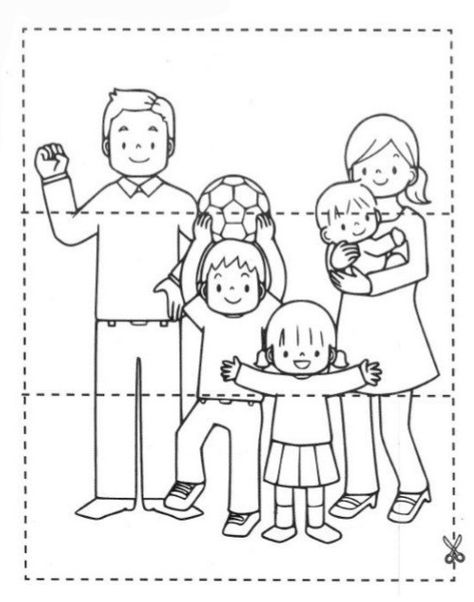 My Home My Family Preschool Theme, Family Crafts Preschool, Preschool Family Theme, Family Worksheet, Toddler Worksheets, Preschool Colors, Family Puzzles, Kids Cuts, Family Theme