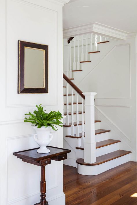 bannister Colonial Staircase, Patrick Ahearn Architect, Patrick Ahearn, Traditional Staircase, Modern Colonial, Staircase Remodel, Staircase Makeover, Stairs Architecture, Colonial Style Homes