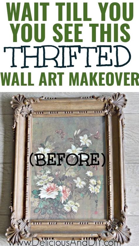 Thrift Store Upcycle Decor, Thrift Store Art, Rental Home Decor, Thrift Store Decor, Thrift Store Crafts, Rental Decorating, White Acrylic Paint, Living Room Diy, Diy Wall Art