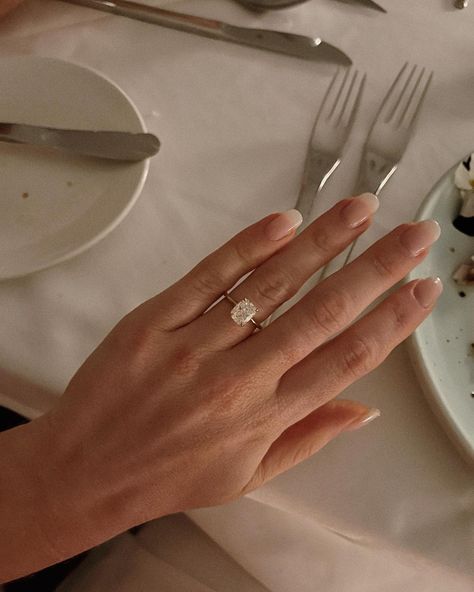 Laura Jade Stone’s Instagram photo: “A little close up 💍💘” Elongated Cushion Cut Engagement Ring, Cushion Cut Engagement Ring Solitaire, Laura Jade Stone, Wedding Day Wishes, Cushion Cut Solitaire, Diamond Engagement Rings Cushion, Dream Engagement Ring, Elongated Cushion Cut, Elongated Cushion