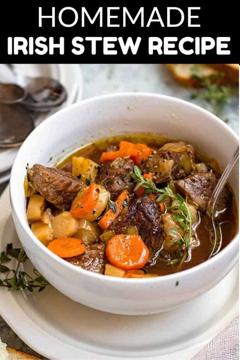 Irish stew is the perfect dish for a cool fall day or any day of the year. Warm up with a hearty bowl of filling Irish stew! Irish Stew Recipe, Irish Beef Stew, Irish Stew, Lamb Stew, Tea Ideas, European Recipes, Beef Chuck Roast, Beef Stew Meat, Soup And Stew