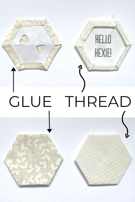 Which is better? Hand or glue basting when working with English Paper Piecing? Be sure to read our guide to find out which quilting method is best for you! English Piece Quilting, Paper Piecing Hexagons, English Paper Piecing Quilt Patterns, English Paper Piecing Patterns Free Hexagon Quilt, English Paper Pieced Quilt Patterns, English Paper Piecing For Beginners, Hexies Projects English Paper Piecing, Epp Hexagon Projects, English Paper Piecing Patterns Free