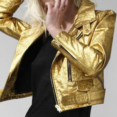 Gold Leather Jacket, Combat Boot Outfits, Pineapple Leather, Italian Fashion Brands, Gold Jacket, Leather Jacket Style, Vegan Leather Jacket, Vegan Fashion, Budget Fashion